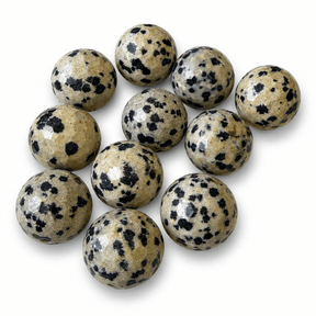 Dalmatiner Jaspis Perle – Facetteret, Rund (15-16mm) 1 stk. - Uniq Perler - 125690