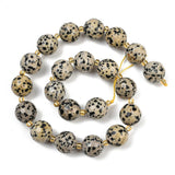 Dalmatiner Jaspis Perler – Facetterede, Runde (15~16mm) - Uniq Perler - 