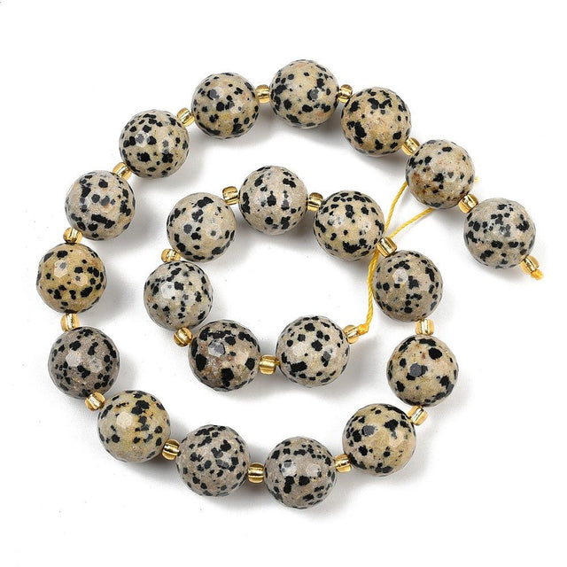 Dalmatiner Jaspis Perler – Facetterede, Runde (15~16mm) - Uniq Perler - 