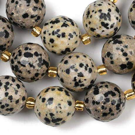 Dalmatiner Jaspis Perler – Facetterede, Runde (15~16mm) - Uniq Perler - 