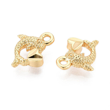 Delfin Vedhæng – 18K Langtidsholdbar Forgyldt (12,5x3x10mm) 2 stk. - Uniq Perler - 115701