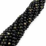 Golden Obsidian Perler – Rund (10mm)