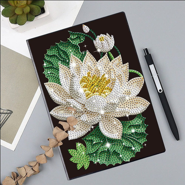 Diamond Painting Notesbog Sæt – Blomst (210x150mm) - Uniq Perler - 124019