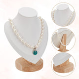 Display Buste Til Udstilling – Imiteret Hvidt Læder (17,5x14cm) - Uniq Perler - 116164