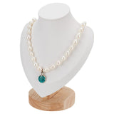 Display Buste Til Udstilling – Imiteret Hvidt Læder (17,5x14cm) - Uniq Perler - 116164