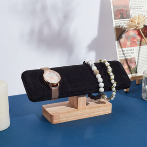 Display Til Armbånd Og Ure – Sort Imiteret Ruskind - Uniq Perler - 273735
