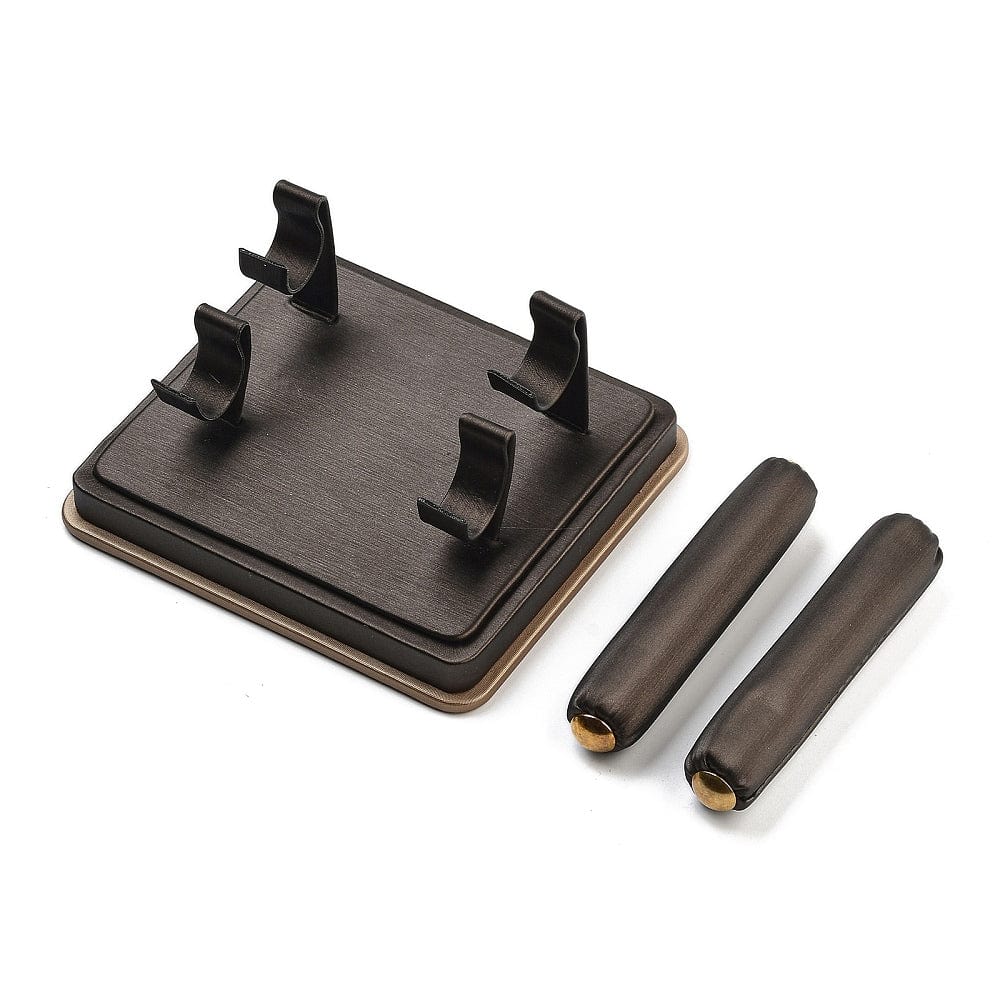 Display Til Fingerringe – Sort Imiteret Læder (12x11,5x6cm) - Uniq Perler - 113732