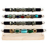 Display Til Fingerringe – Træ Og Sort Imiteret Læder (21,5x21x12cm) - Uniq Perler - 0001489008