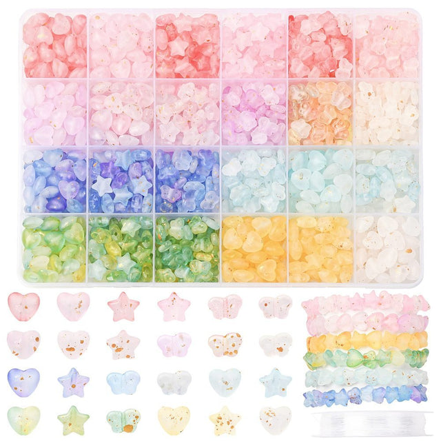 DIY Armbånd Kit – Akrylperler & Charms (Mix Farver) - Uniq Perler - 122103