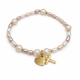 DIY armbånd med ferskvandsperler og rosa/hvide shell perler – perfekt til konfirmation - Uniq Perler - 118304