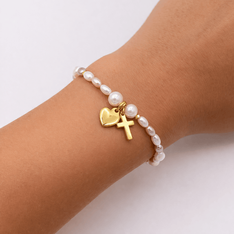 DIY armbånd med ferskvandsperler og rosa/hvide shell perler – perfekt til konfirmation - Uniq Perler - 118304