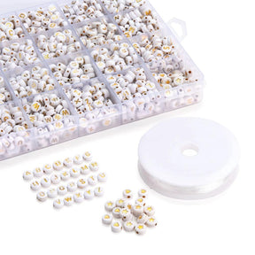 DIY Armband Set – Bokstavspärlor, Elastisk & Förvaring - Uniq Perler - 113664