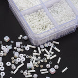DIY Kasse Med 10 Forskellige Perler & Elastik – Hvid (1 - 6mm) - Uniq Perler - 115842