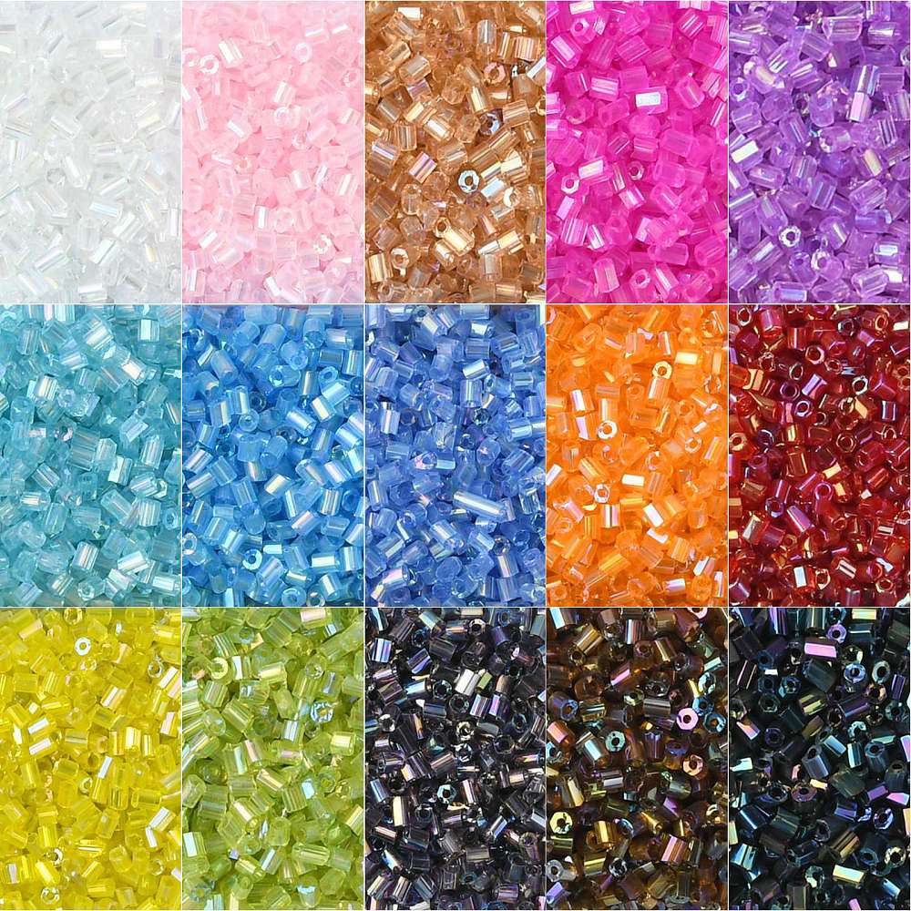 DIY Kasse Med 15 Transparente Farver Seed Beads – (2mm) - Uniq Perler - 633854