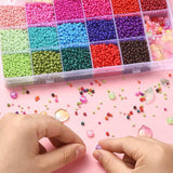 DIY Kasse Med 21 Farver Seed Beads & Andre Perler - Uniq Perler - 115836