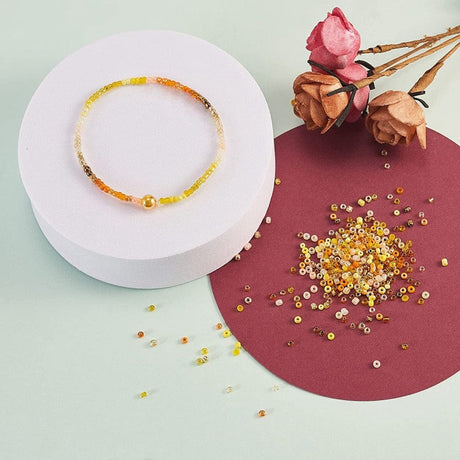 DIY Kasse Med 24 Farver Seed Beads - (3,5 - 4mm) - Uniq Perler - 403851