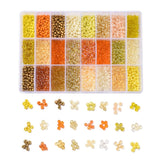 DIY Kasse Med 24 Farver Seed Beads - (3,5 - 4mm) - Uniq Perler - 403851