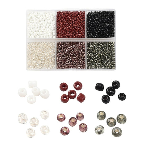 DIY Kasse Med 6 Farver Seed Beads – 2mm, Ca. 4500 Stk - Uniq Perler - 567845