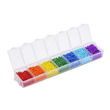 DIY Kasse Med 7 Farver Seed Beads – 2mm, Ca. 3500 Stk - Uniq Perler - 114804
