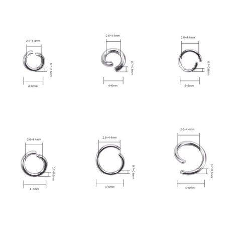 DIY Kasse Med Stål Øskner – Mix Størrelser (2 - 6,4mm) - Uniq Perler - 114333