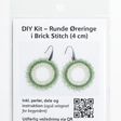 DIY Kit – Runde Øreringe i Brick Stitch (Grønt) 4mm - Uniq Perler - 115946