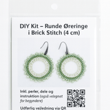 DIY Kit – Runde Øreringe i Brick Stitch (Grønt) 4mm - Uniq Perler - 115946