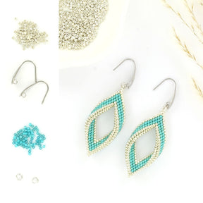 DIY Kit – Twisted Øreringe Aqua & Sølv - Uniq Perler - 115949