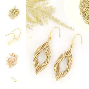 DIY Kit – Gedrehte Ohrringe Champagner & Gold - Uniq Perler - 115948