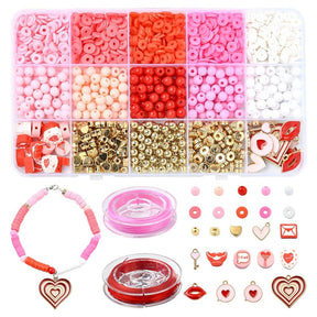 DIY Set – 14 verschiedene Perlen, Anhänger & Elastik - Uniq Perler - 115849