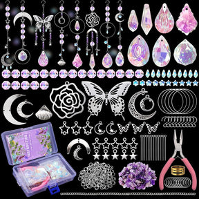 DIY Set – 350 Pieces Crystal Glass Pendant & Jewelry Accessories - Uniq Perler - 113665