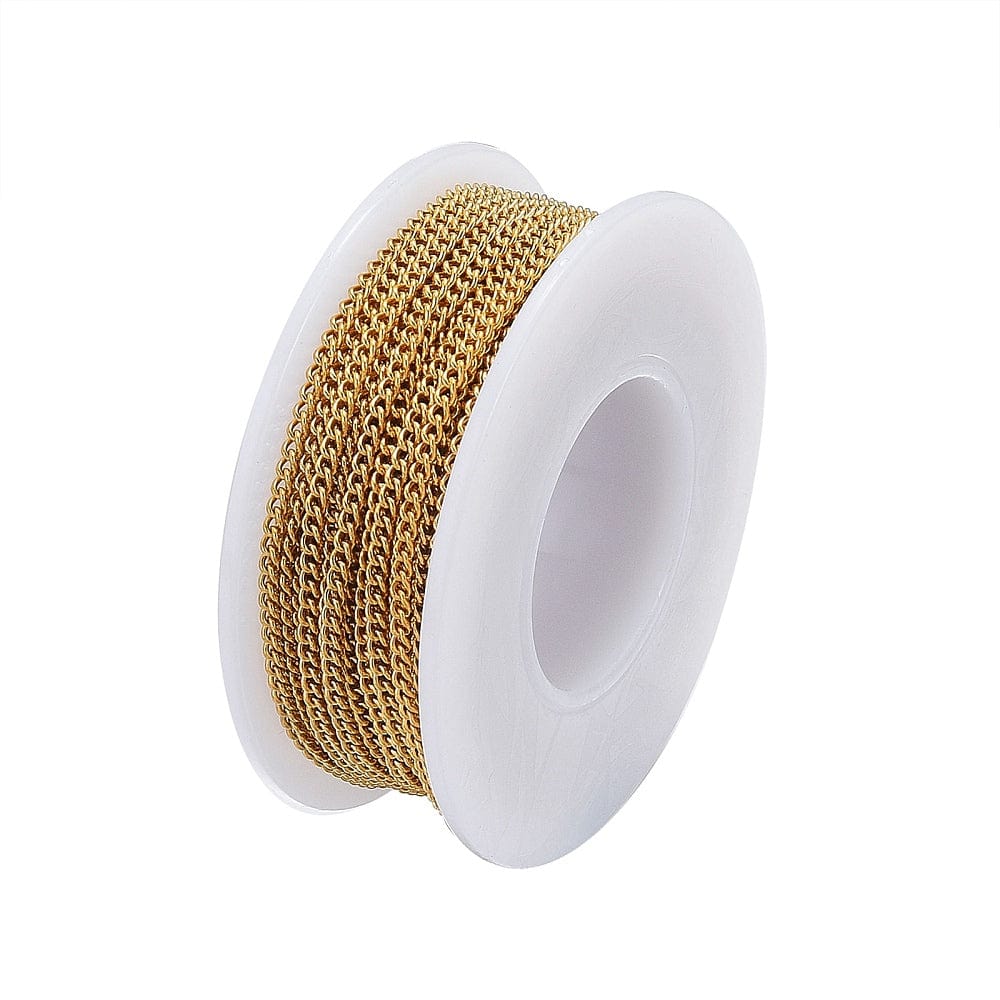 DIY Sæt – Forgyldt Stål Med Kæde, Låse og Øskner - Uniq Perler - 11854