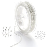 DIY Sæt - Forsølvet Kæde Sæt Med Kæde, Låse og Øskner - Uniq Perler - 111555