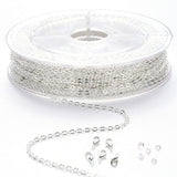 DIY Sæt - Forsølvet Kæde Sæt Med Kæde, Låse og Øskner - Uniq Perler - 111555