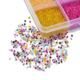 DIY Sæt, Glasperler Seed Beads – 24 Farver Transparent 12/0 (2~2.5x1.5~2mm) - Uniq Perler - 