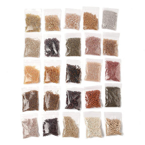 DIY-Set - Glasperlen Seed Beads – Runde Braun/Beige (2 - 4mm, 25 Beutel) - Uniq Perler - 117275