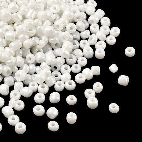 Diy Set - Glass Beads Seed Beads – Round White (2 - 4mm, 25 bags) - Uniq Perler - 117276