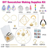 DIY Sæt med 400 Dele – Glas Krystal Vedhæng & Smykketilbehør - Uniq Perler - 113666