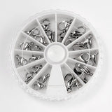 DIY Sæt Med Assorterede Karabinlåse – Stål, 24 stk - Uniq Perler - 113460