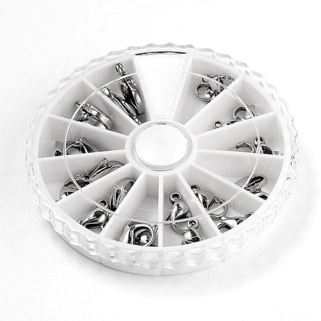 DIY Sæt Med Assorterede Karabinlåse – Stål, 24 stk - Uniq Perler - 113460