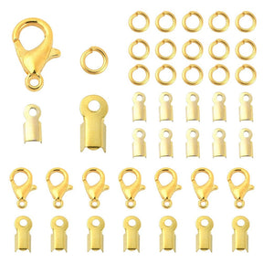 DIY-Set mit Karabinerhaken, Endstücke und O-Ringe – Vergoldet, 450 Teile - Uniq Perler - 115204