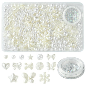 DIY Set With Plastic Beads & Elastic – White - Uniq Perler - 115847