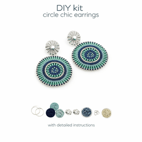 DIY Set – Round Earrings in Brick Stitch (Approx. 4cm) - Uniq Perler - 