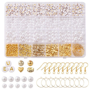 DIY Set for Earrings – Hoops, Ear Hooks & Beads in Acrylic & Steel - Uniq Perler - 113883