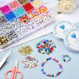 DIY Smykkesæt – 12 Farver Seed Beads, Perler, Elastik & Saks - Uniq Perler - 115059