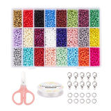 DIY Smykkesæt – 24 Farver Seed Beads, Elastik, Saks & Låse - Uniq Perler - 115837