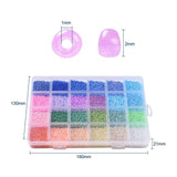 DIY Smykkesæt – 24 Farver Seed Beads, Elastik, Saks & Nåle, 2mm - Uniq Perler - 0001489161