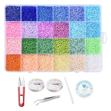 DIY Smykkesæt – 24 Farver Seed Beads, Elastik, Saks & Nåle, 2mm - Uniq Perler - 0001489161