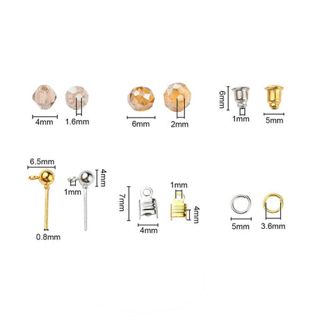 DIY Smykkesæt – Glas Bicone Perler + Materialer + Elastiktråd (Mix Farver) - Uniq Perler - 