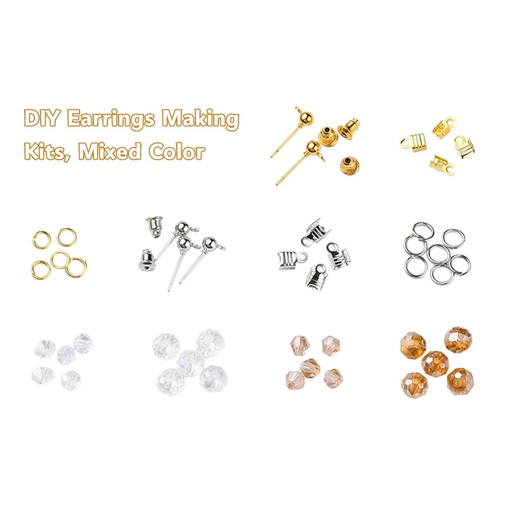 DIY Jewelry Set – Glass Bicone Beads + Materials + Elastic Thread (Mix Colors) - Uniq Perler - 