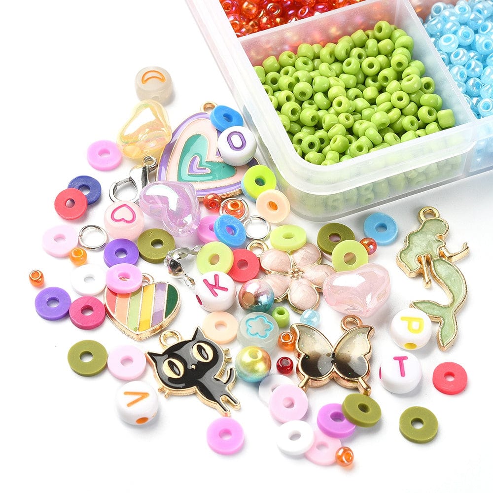 DIY Smykkesæt – Seed Beads, Perler, Elastik & Vedhæng - Uniq Perler - 331856